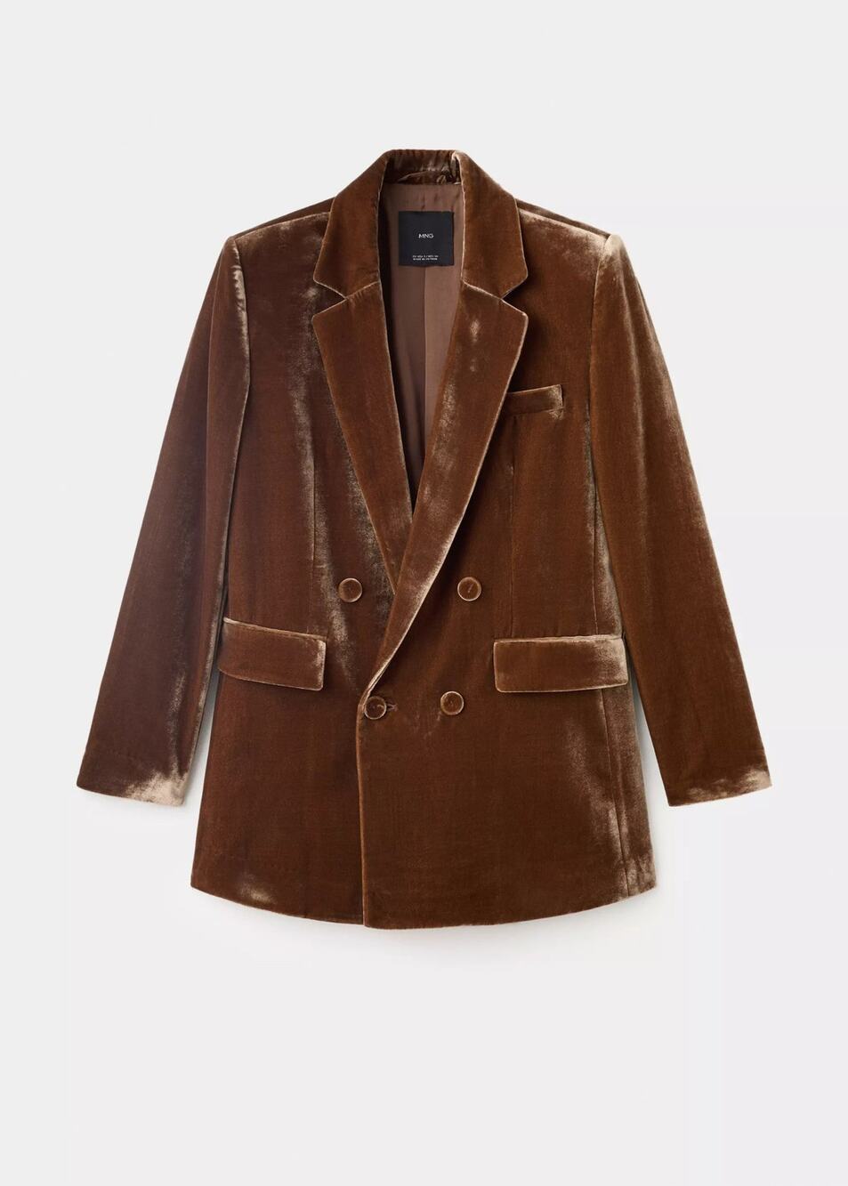 Mango Double-Breasted Velvet Suit Jacket - L